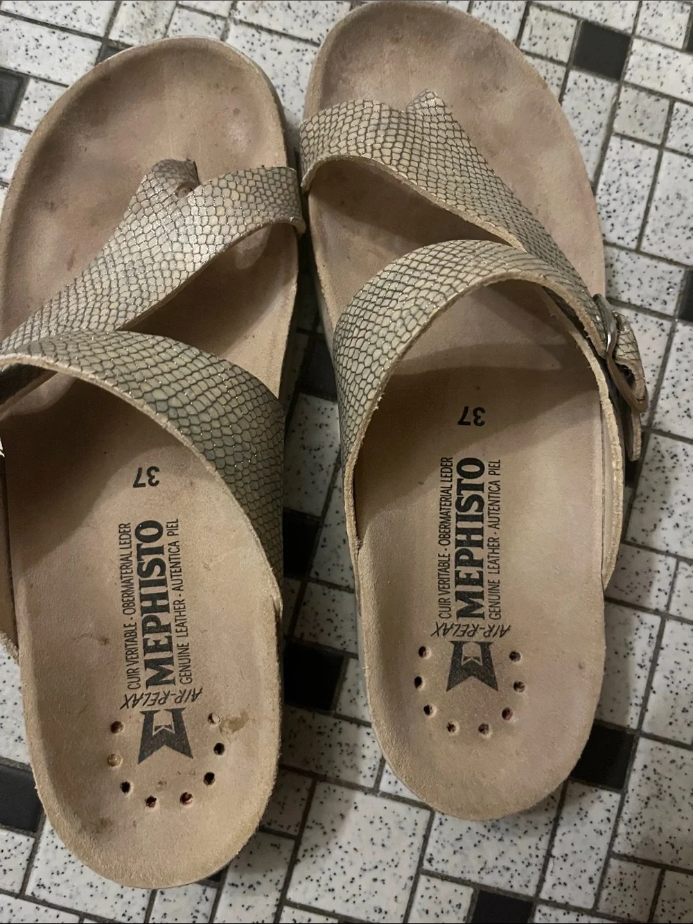Mephisto Women’s Black Braided Slide & Tan Crisscross Sandals Duo